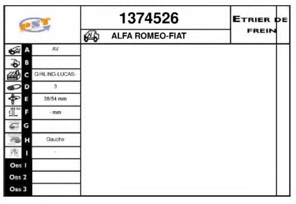 SNRA 1374526 Brake Caliper